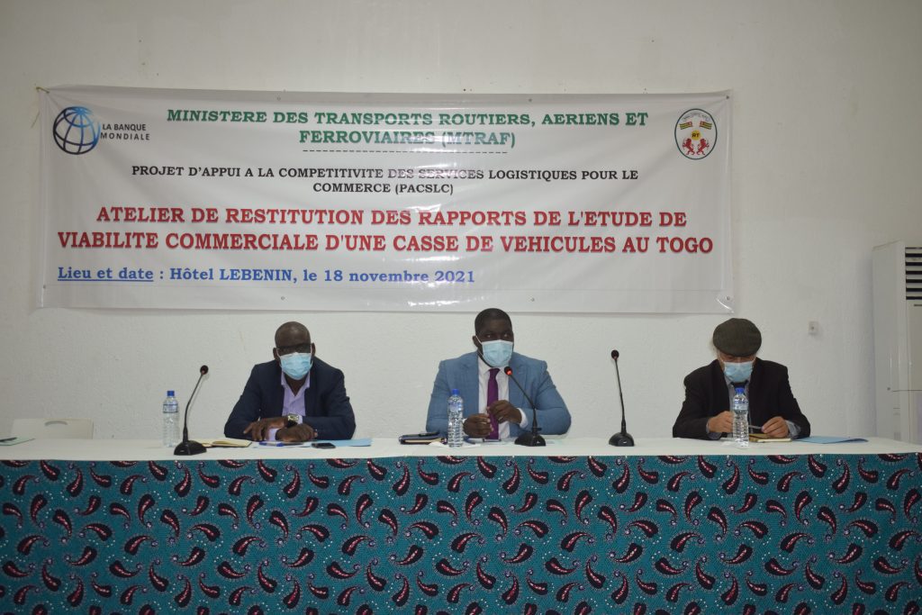 ATELIER DE RESTITUTION DES RAPPORTS DE L’ÉTUDE DE VIABILITÉ COMMERCIALE D’UNE CASSE DE VÉHICULES AU TOGO